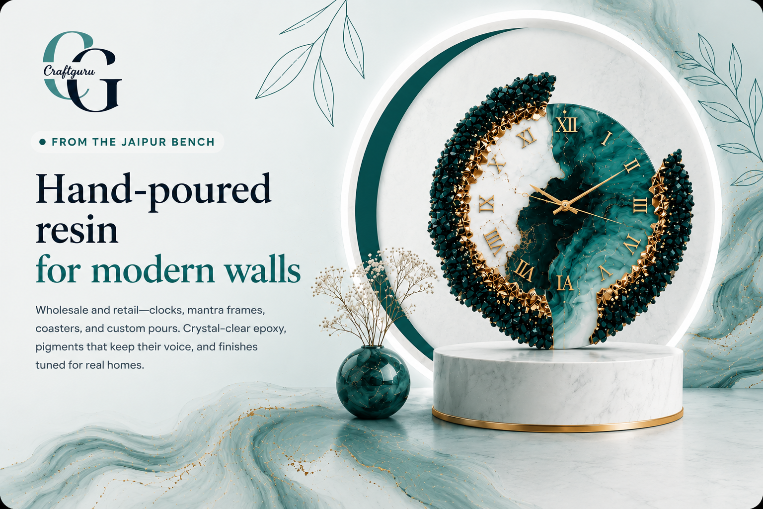 Craftguru resin wall clocks and trays
